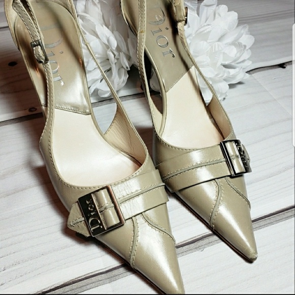 🦃Dior Monogram Leather Pointed Toe Heels - Picture 3 of 8